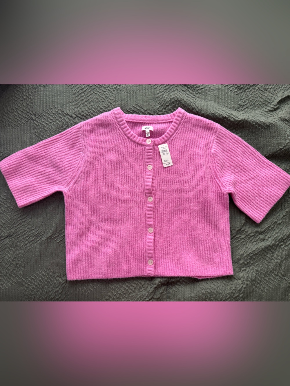 Aerie Pink Button Front Knit Cardigan Sweater NWT Size S/P